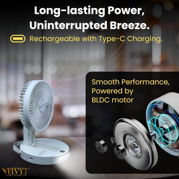 Portable Desk Fan Rechargeable - Image 4